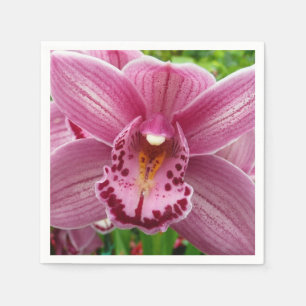 Lila Orchid Elegant Blommigt Pappersservett