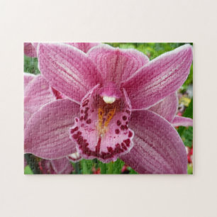 Lila Orchid Elegant Blommigt Pussel
