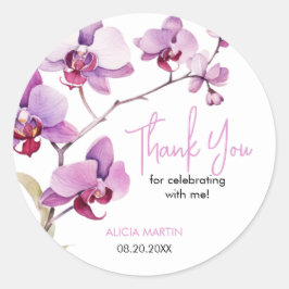 Lila Orchid Flower Blommar 30års födelsedag Runt Klistermärke