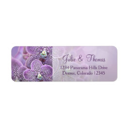Lila Orchid Flower Bröllop Returadress Returadress Etikett