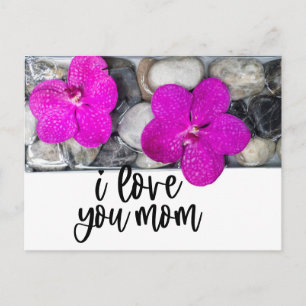 Lila Orchid I kärlek du Mamma för Mamma Vykort