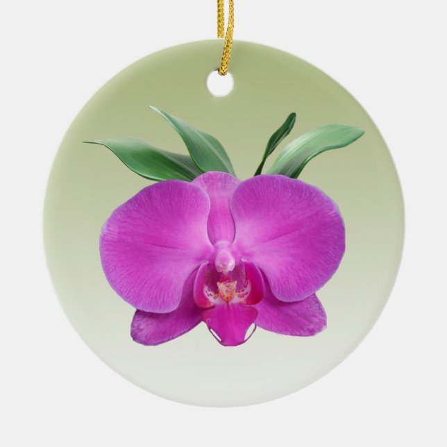 Lila Orchid Julgransprydnad Keramik (Framsidan)