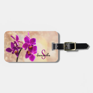 Lila Orchid Luggage tag Bagagebricka