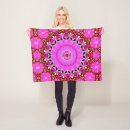 Lila Orchid Mandala nr 4 Fleece Blanket