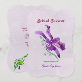 Lila Orchid-Möhippa Inbjudningar