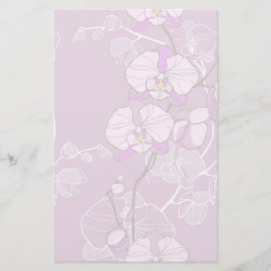 Lila Orchid Mönster Brevpapper