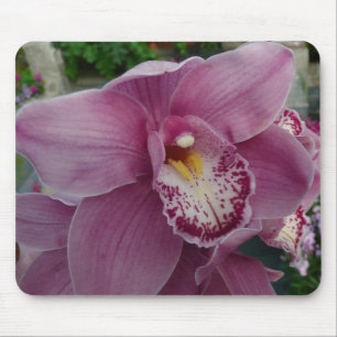 Lila Orchid och Garden Colorful Blommigt Musmatta