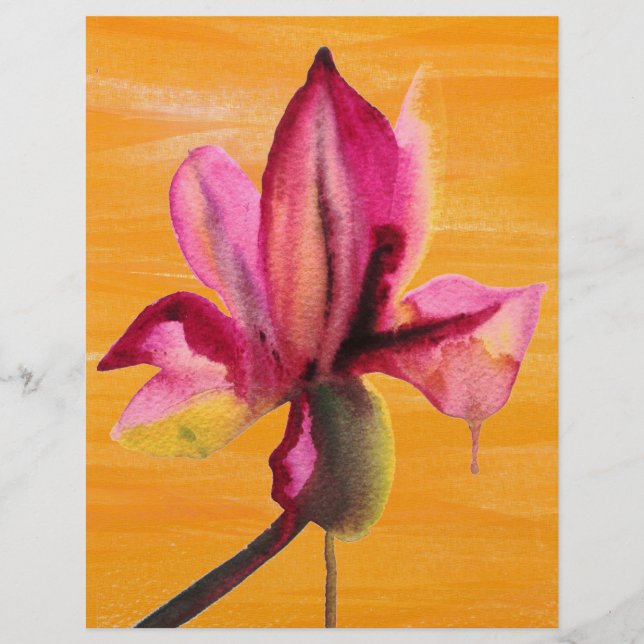 Lila Orchid-orange popkonblomma (Framsida)