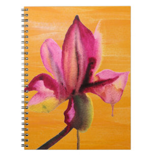 Lila Orchid-orange popkonblomma Anteckningsbok