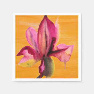 Lila Orchid-orange popkonblomma Pappersservett