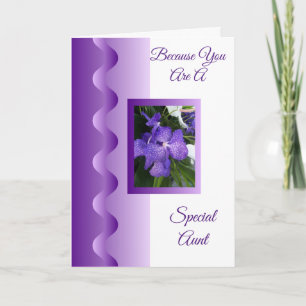Lila Orchid Personlig Moster födelsedag Kort