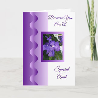 Lila Orchid Personlig Moster födelsedag Kort