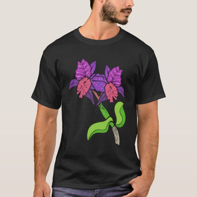 Lila Orchid Plant Hoarder T Shirt (Framsida)