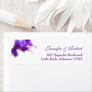 Lila Orchid Return-adressetikett Returadress Etikett
