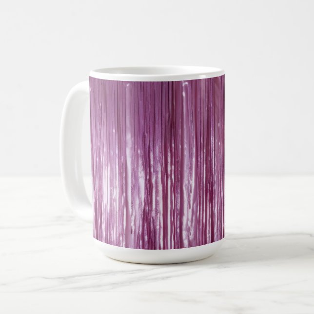 Lila Orchid Rosa Tinsel Rand Kaffemugg (Framsida vänster)