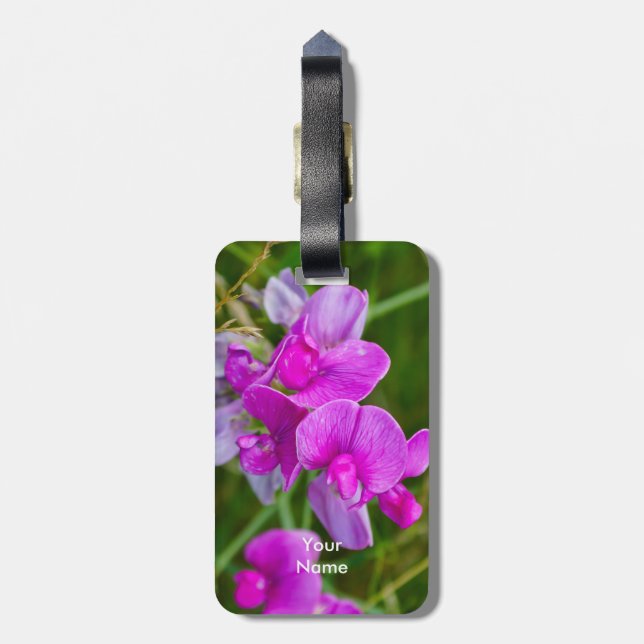 Lila Orchids Bagagebricka (Baksidan Lodrät)