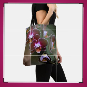 Lila Orchids Botanical Flowers Tygkasse
