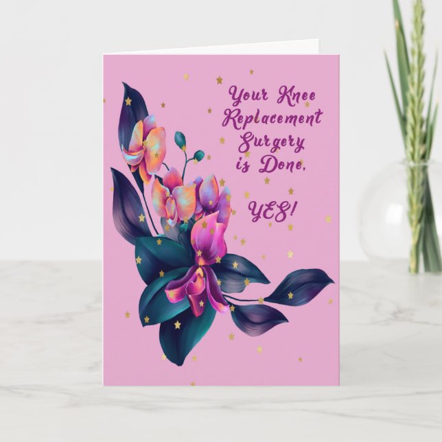 Lila Orchids for Knee Replacement Surgery Kort (Framsida)