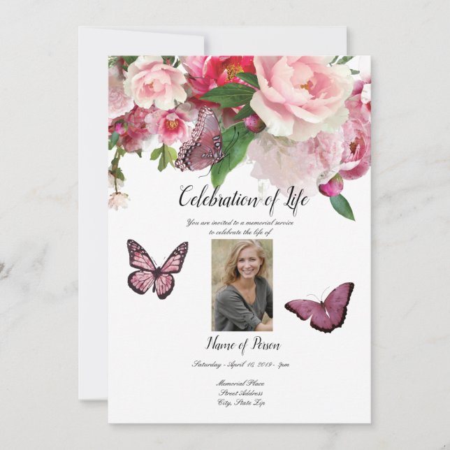 Lila Orchids Hummingbird-inbjudan Inbjudningar (Framsida)