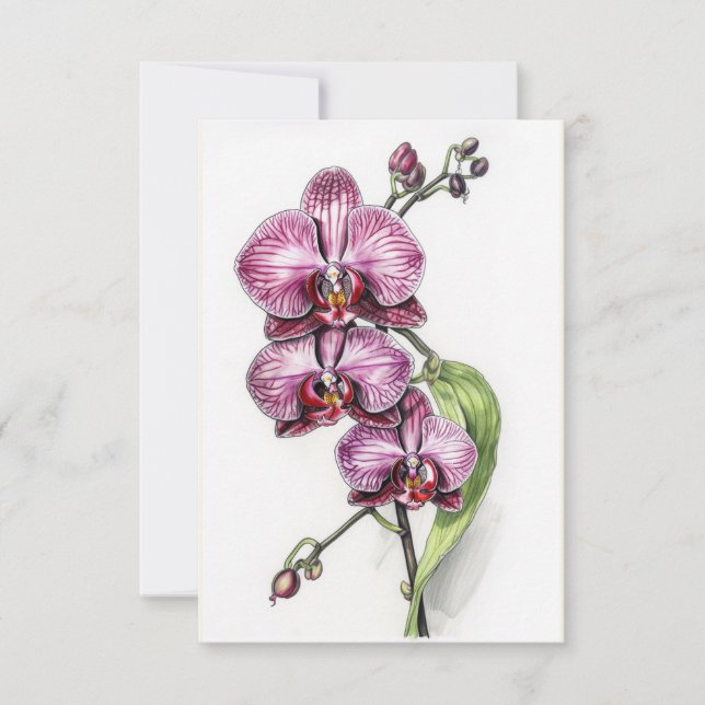 Lila Orchids minimalistic Tack Kort (Framsida)
