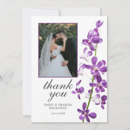 Lila Orchids, Modern Elegant bröllop Tack C Kort