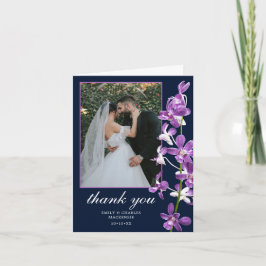 Lila Orchids, Modern Elegant bröllop Tack C Kort