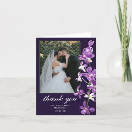 Lila Orchids, Modern Elegant bröllop Tack Kort