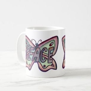 Lila Ord Art Lila Butterfly Vingar-kaffe Kopp
