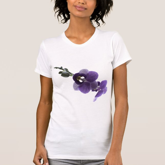 Lila orkidblomma. t shirt (Framsida)