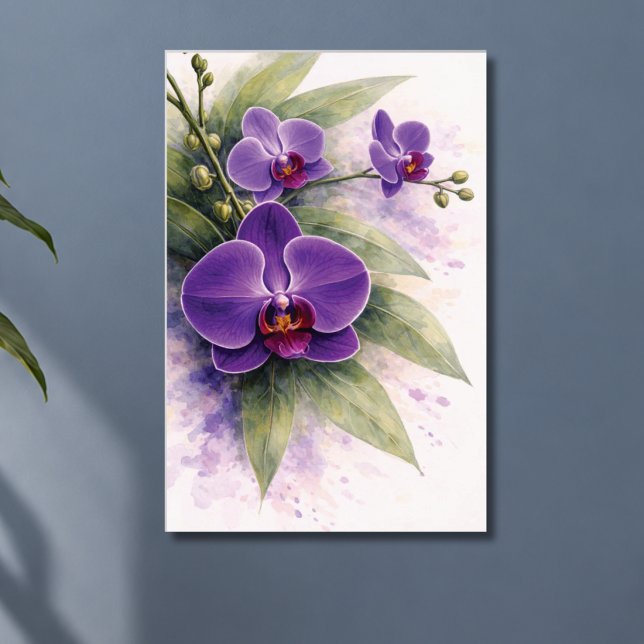 Lila orkidé botanisk  poster (Skapare uppladdad)