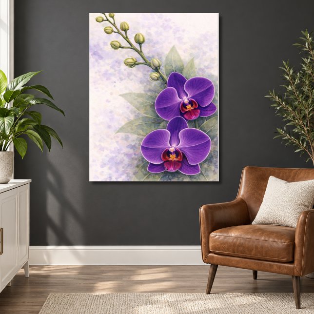 Lila orkidé Duo Blomma Botanisk  Poster (Skapare uppladdad)