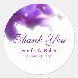 Lila orkidé tack-klistermärke runt klistermärke