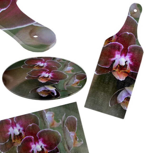 Lila orkidéer blommande botanisk fotografisk glas (Skapare uppladdad)