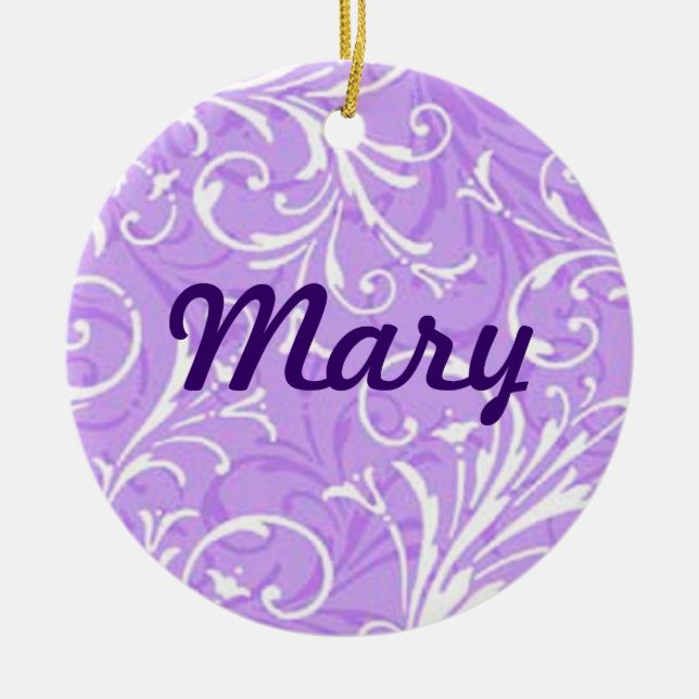 Lila Ornamental Namn Ornament (Framsidan)
