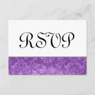 Lila OSA Grunge Damask Wedding V2 Kort