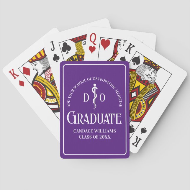 Lila Osteopatisk medicinteknisk Studenten Poker Casinokort (Baksidan)