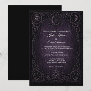 Lila Ouija-bräde gotiskt bröllopsinbjudan Inbjudningar