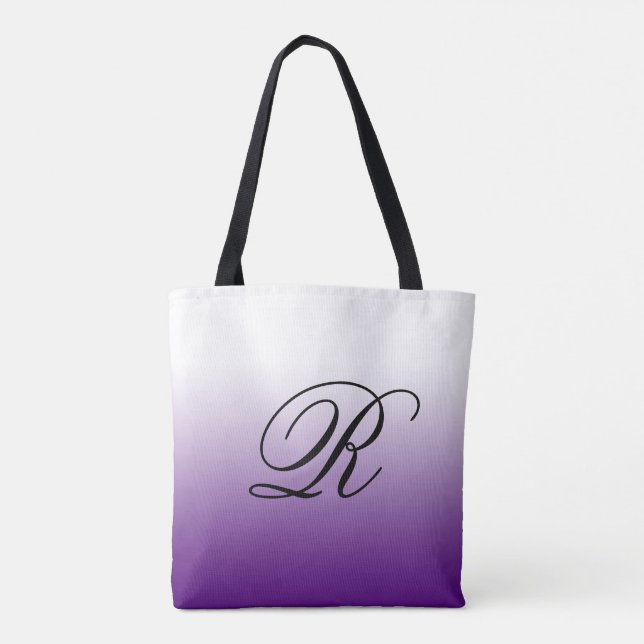 Lila över valfri Färg med Monogram Tygkasse (Baksida)