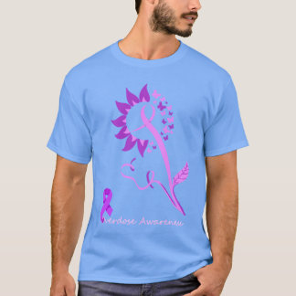 Lila överdosmedvetenhet fjäril solros band t shirt
