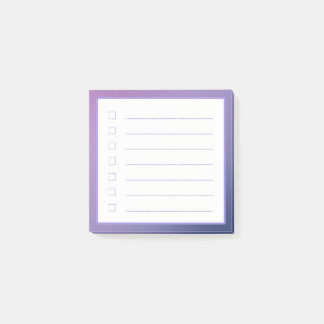 Lila övertoningsminimalistisk checklista post-it block