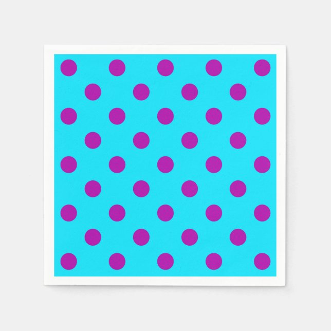 Lila på blå prickmönsterdesign pappersservett (Framsidan)