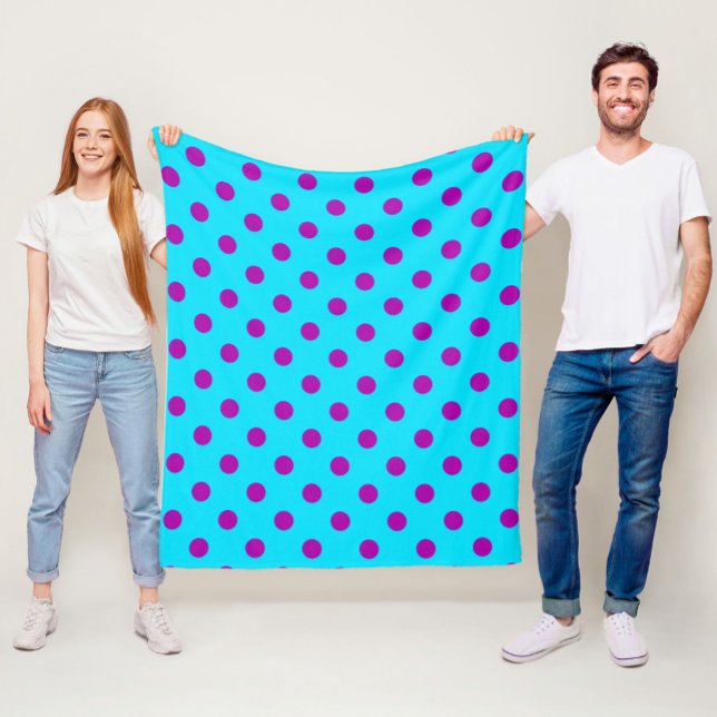 Lila på blåa prickar Mönsterdesign Fleecefilt (Skapare uppladdad)