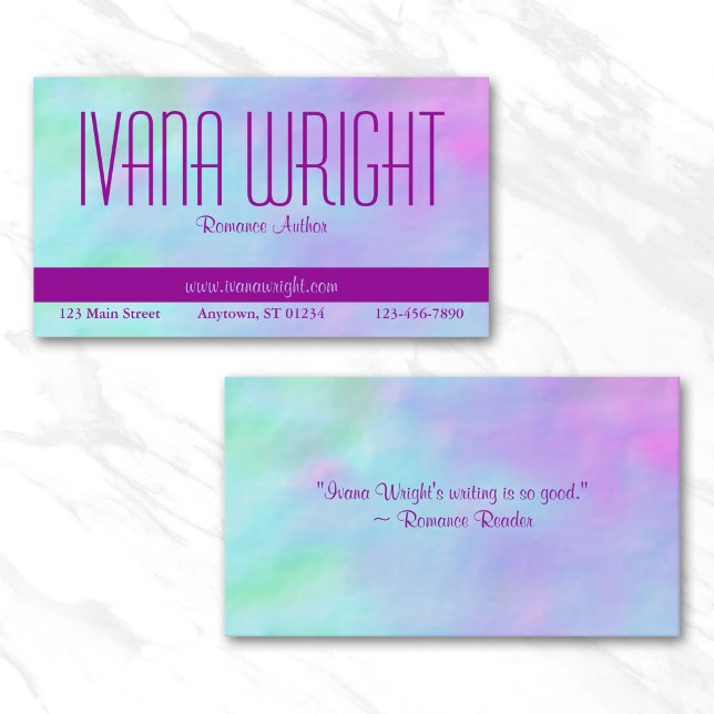 Lila på Blått Författarens Visitkort (Purple on Blues Author Business Card)