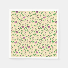 Lila på gultens bakgrund pappersservett