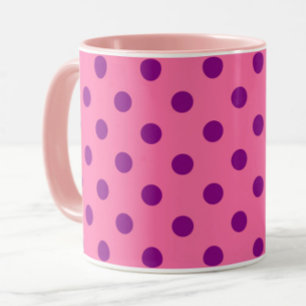 Lila på Rosa Polka dots Mönster Design Mugg