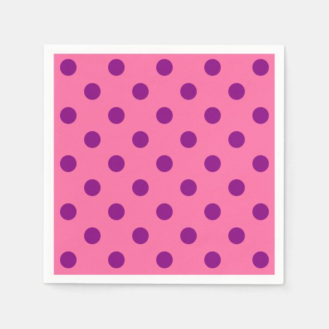 Lila på Rosa Polka dots Mönster Design Pappersservett (Framsidan)