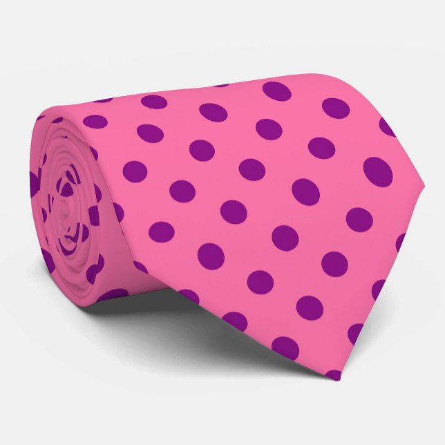 Lila på Rosa Polka dots Mönster Design Slips (Skapare uppladdad)