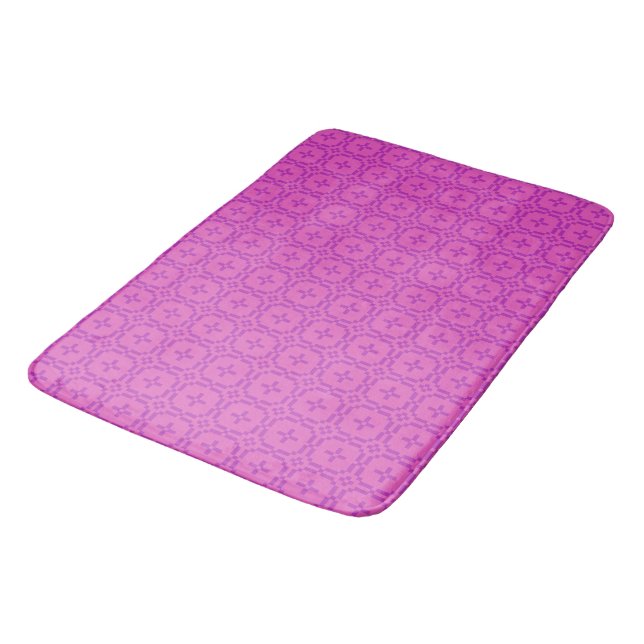 Lila på Rosa Welsh Faux Tapestry Mönster Badrumsmatta (Vinklad)