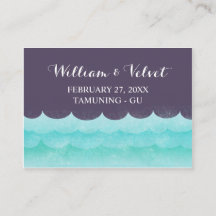 Lila på Sea Nautical Bröllop Place Cards