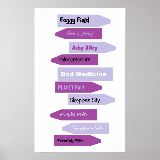 Lila Pain Signs Poster (Framsidan)